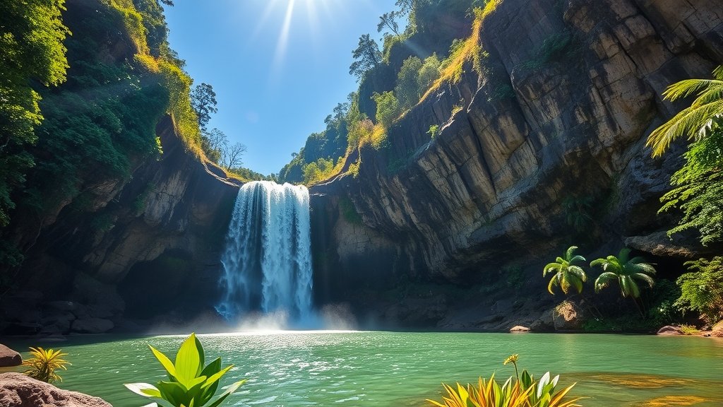 batu caves scenic waterfall