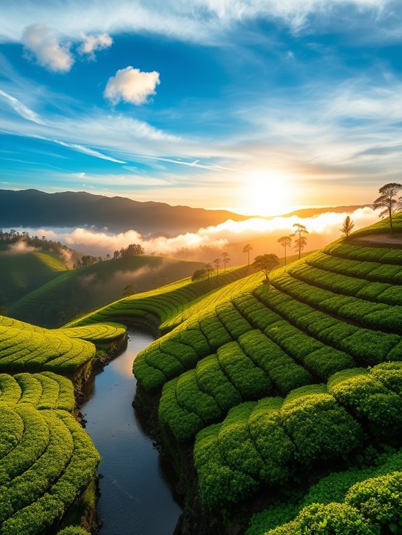 breathtaking tea plantation scenery