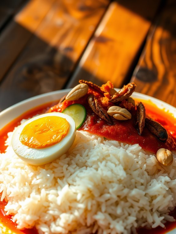 coconut rice with toppings