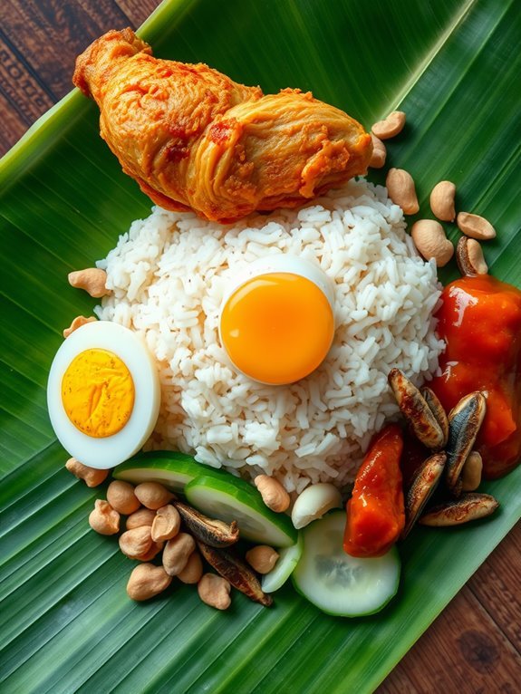 coconut rice with toppings