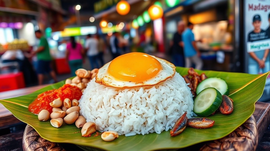 coconut rice with toppings