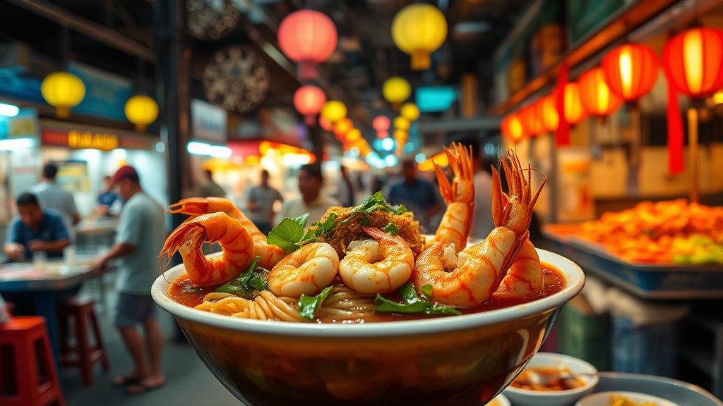 delicious prawn noodle soup