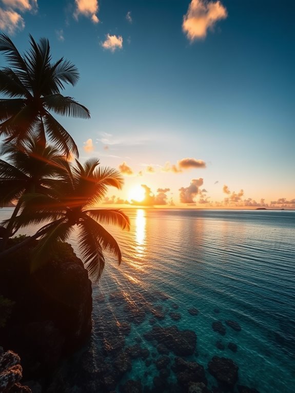 diving paradise with sunsets