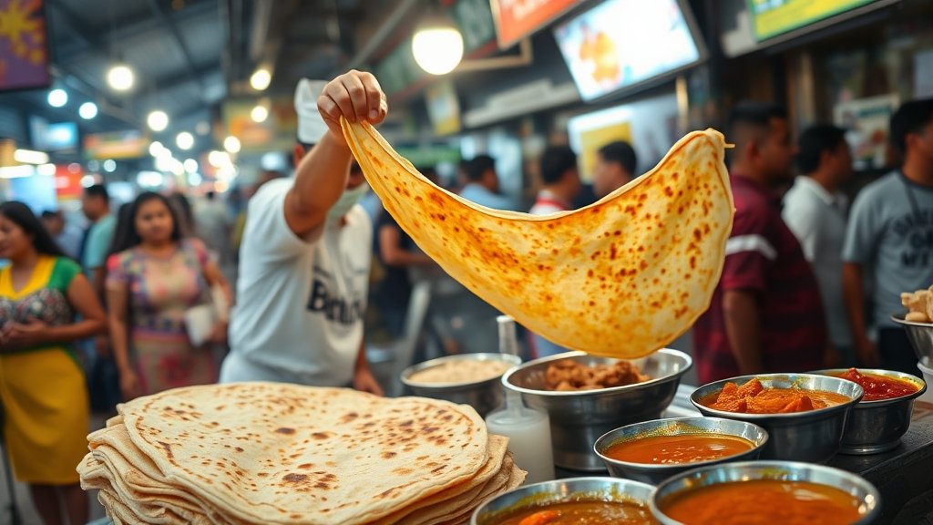 flaky indian flatbread dish