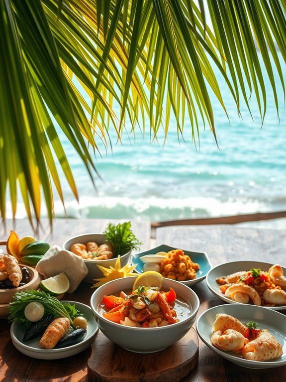 island tranquility with seafood
