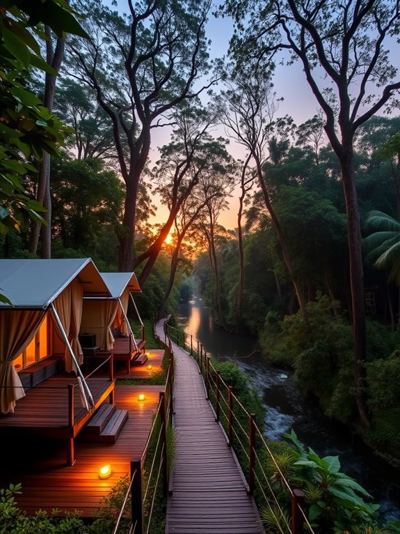 luxury camping in rainforest