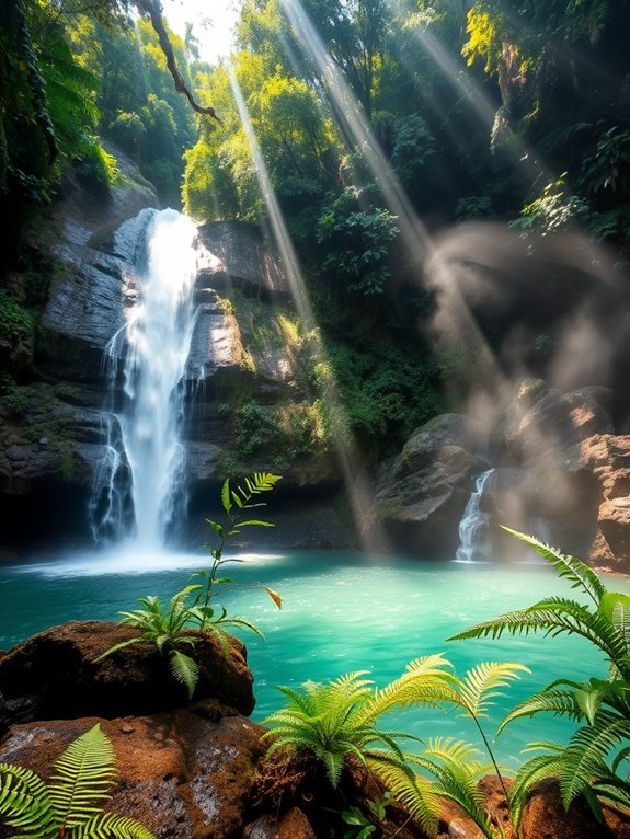 majestic tropical waterfall retreat