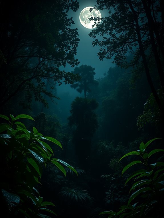 nighttime rainforest exploration adventure