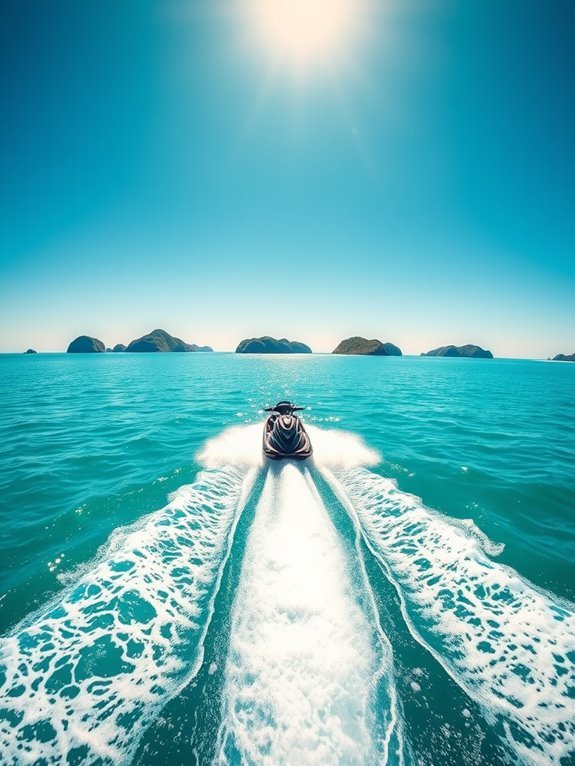 riding waves on jet skis