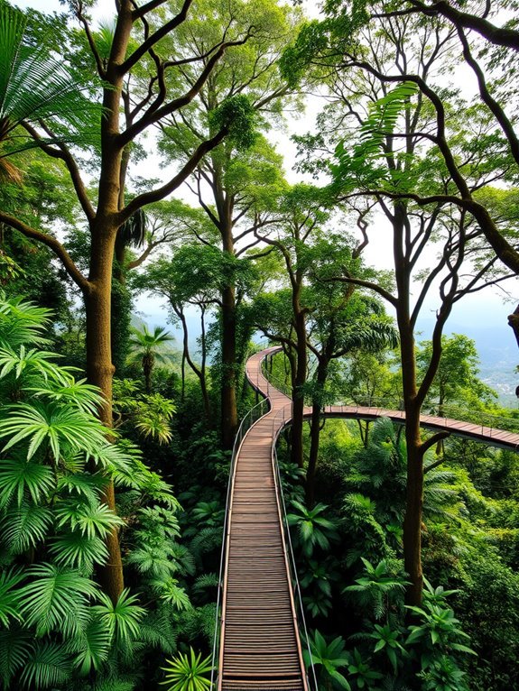 scenic elevated forest walkway