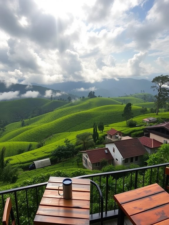 scenic mountain tea plantation
