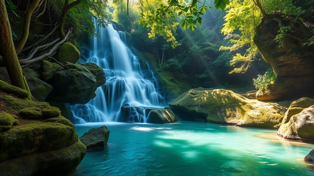 scenic waterfall in langkawi