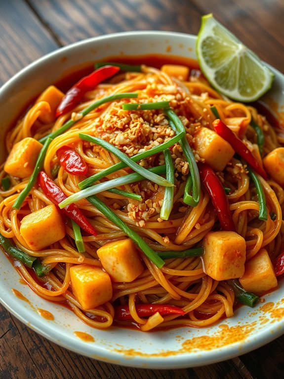 spicy fried noodle dish