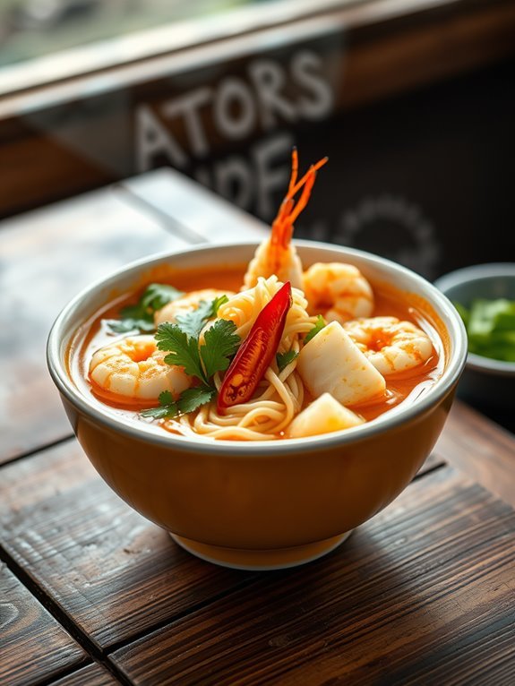 spicy noodle soup dish
