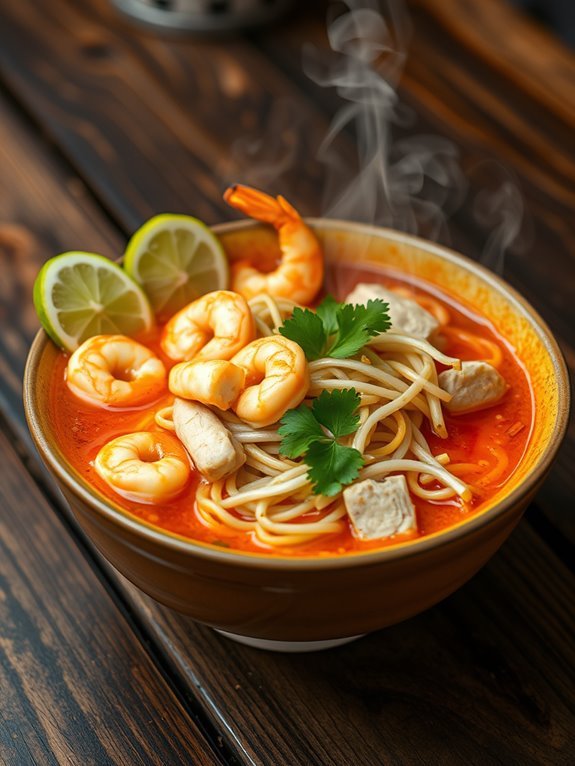 spicy noodle soup dish