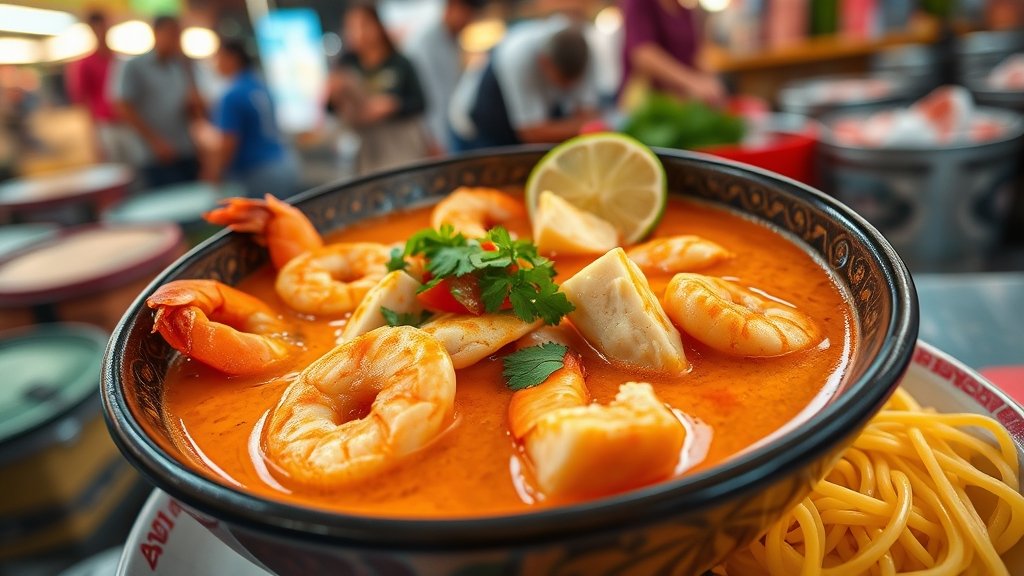 spicy noodle soup dish
