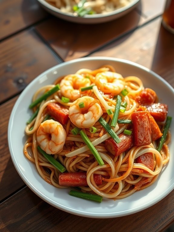 stir fried flat rice noodles