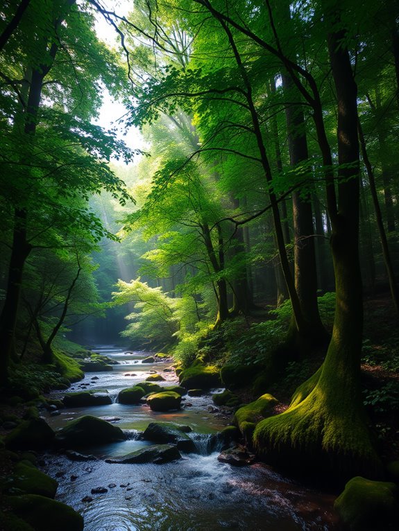 trekking through lush rainforest