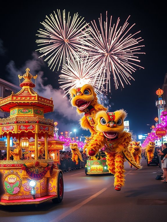 vibrant cultural street parade