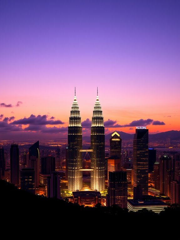 vibrant urban skyline view